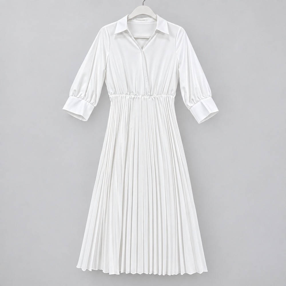 Metamorphosis Girl White Pleated Midi Dress M
